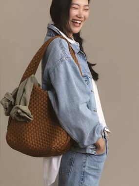 Anthropologie Woven Neoprene Satchel